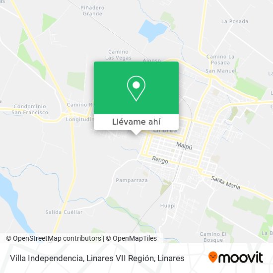 Mapa de Villa Independencia, Linares VII Región