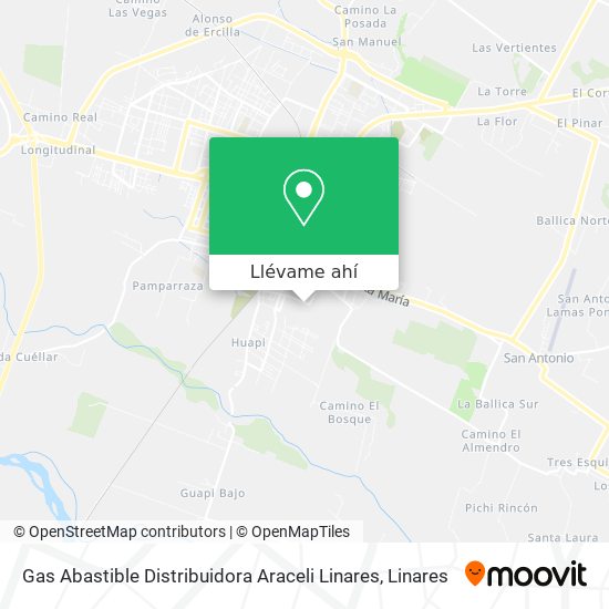 Mapa de Gas Abastible Distribuidora Araceli Linares