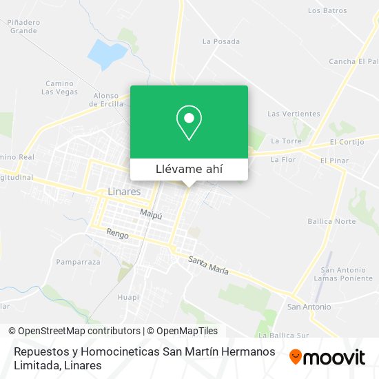 Mapa de Repuestos y Homocineticas San Martín Hermanos Limitada
