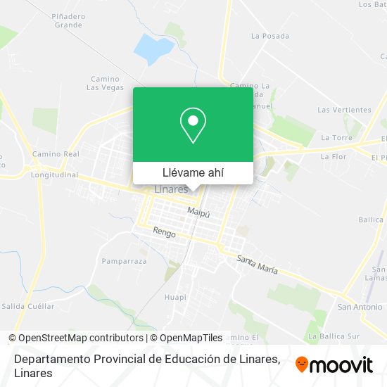 Mapa de Departamento Provincial de Educación de Linares