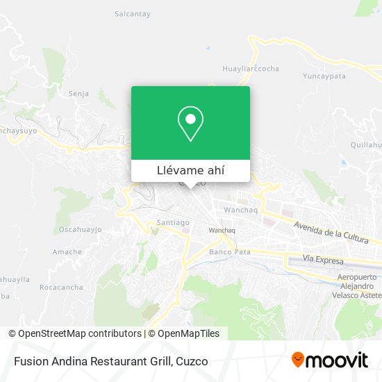 Mapa de Fusion Andina Restaurant Grill