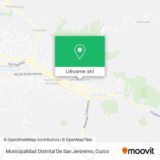 Mapa de Municipalidad Distrital De San Jerónimo