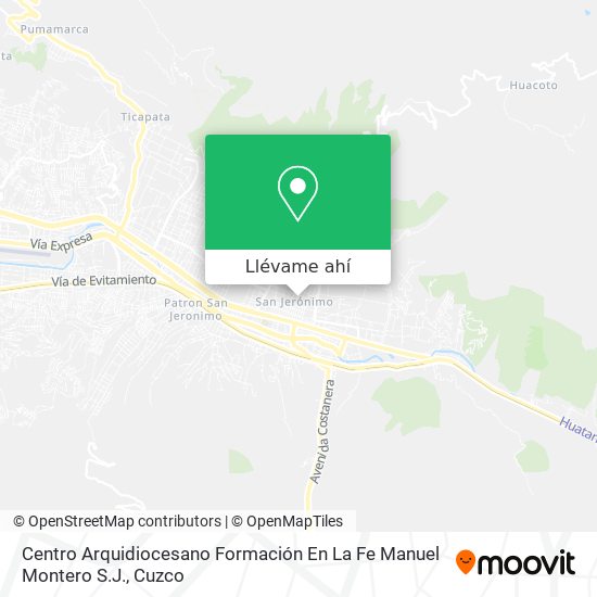 Mapa de Centro Arquidiocesano Formación En La Fe Manuel Montero S.J.