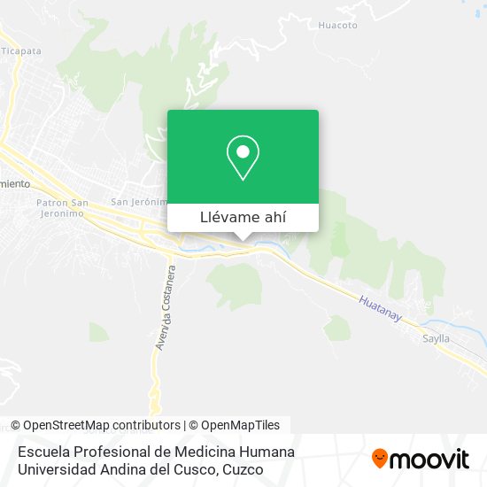 Mapa de Escuela Profesional de Medicina Humana Universidad Andina del Cusco