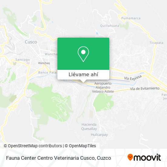 Mapa de Fauna Center Centro Veterinaria Cusco