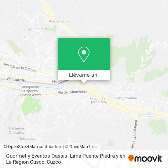 Mapa de Guormet y Eventos Oassis -Lima Puente Piedra y en La Region Cusco