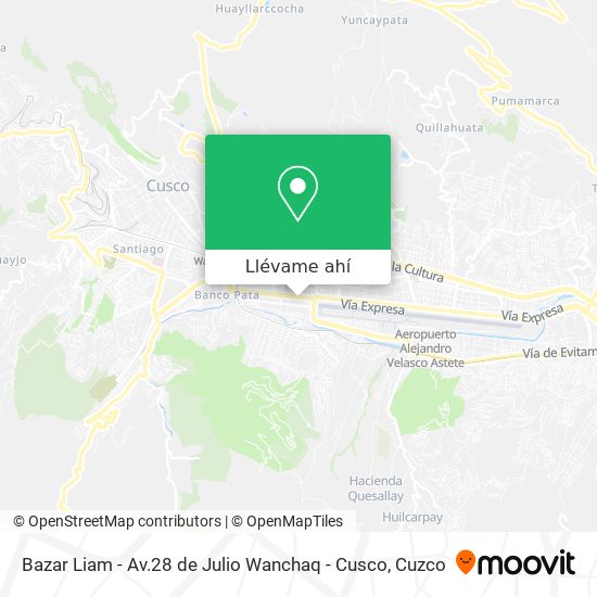 Mapa de Bazar Liam - Av.28 de Julio Wanchaq - Cusco