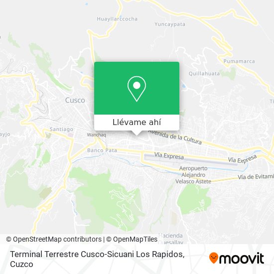 Mapa de Terminal Terrestre Cusco-Sicuani Los Rapidos