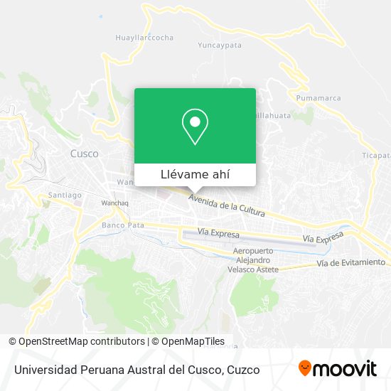 Mapa de Universidad Peruana Austral del Cusco