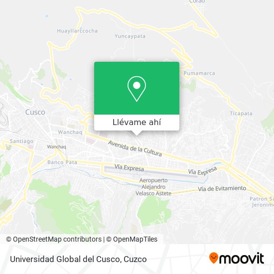 Mapa de Universidad Global del Cusco