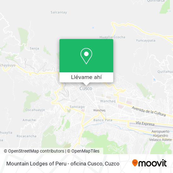 Mapa de Mountain Lodges of Peru - oficina Cusco