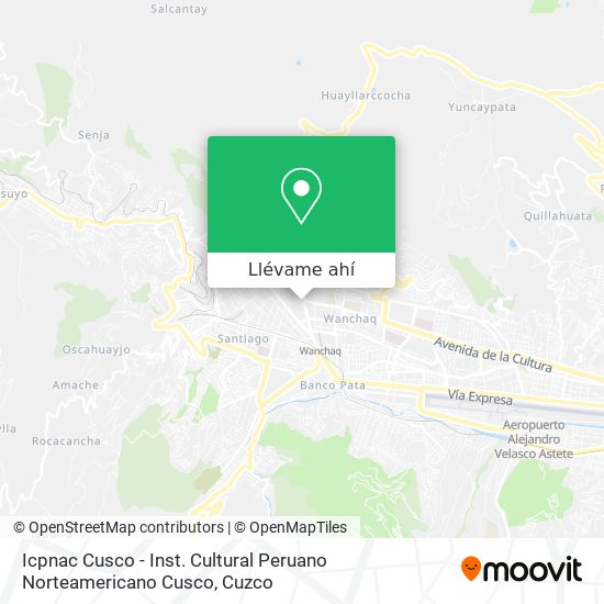 Mapa de Icpnac Cusco - Inst. Cultural Peruano Norteamericano Cusco