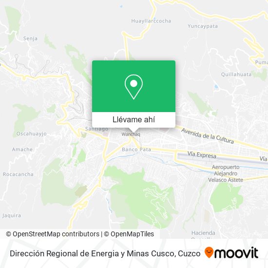Mapa de Dirección Regional de Energia y Minas Cusco