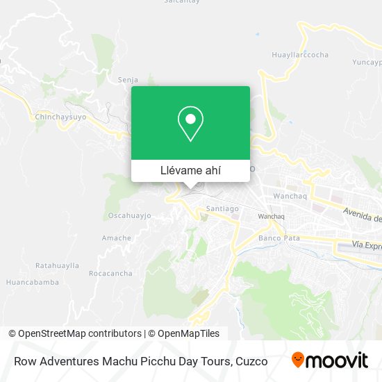 Mapa de Row Adventures Machu Picchu Day Tours