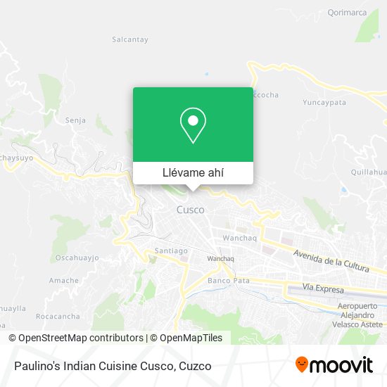 Mapa de Paulino's Indian Cuisine Cusco