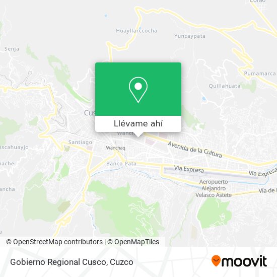 Mapa de Gobierno Regional Cusco