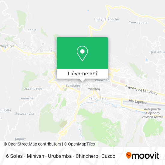Mapa de 6 Soles - Minivan - Urubamba - Chinchero,