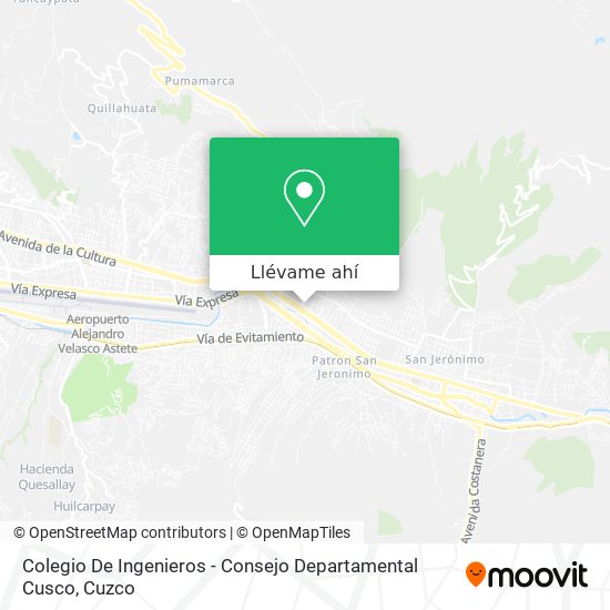 Mapa de Colegio De Ingenieros - Consejo Departamental Cusco