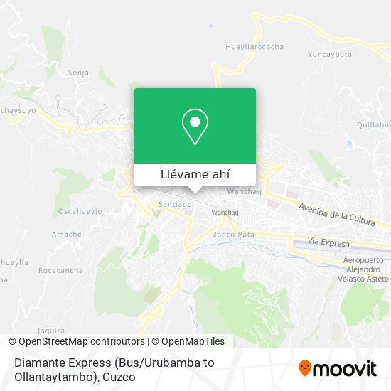Mapa de Diamante Express (Bus / Urubamba to Ollantaytambo)
