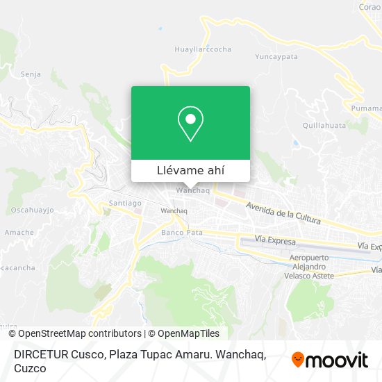 Mapa de DIRCETUR Cusco, Plaza Tupac Amaru. Wanchaq