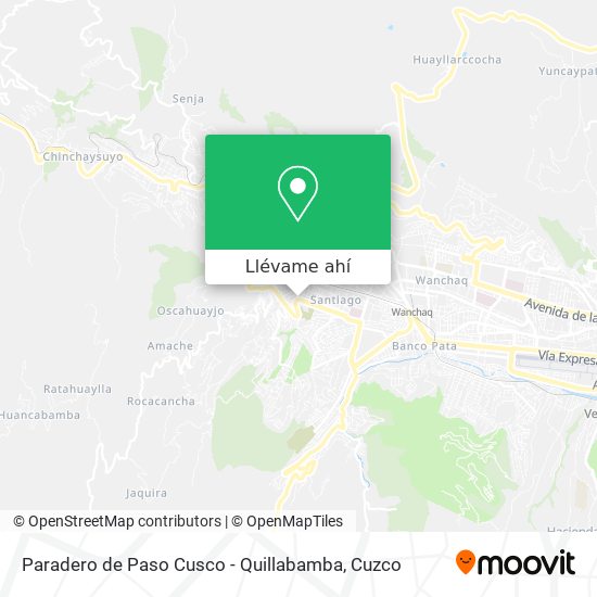 Mapa de Paradero de Paso Cusco - Quillabamba