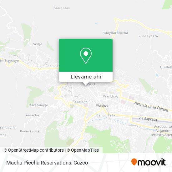 Mapa de Machu Picchu Reservations
