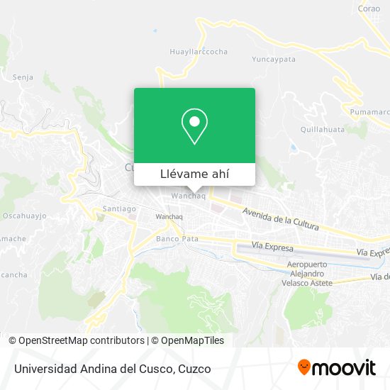 Mapa de Universidad Andina del Cusco