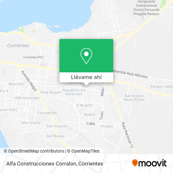 Mapa de Alfa Construcciones Corralon