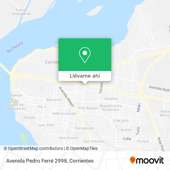 Cómo llegar a Avenida Pedro Ferré 2998 en Corrientes en Autobús?