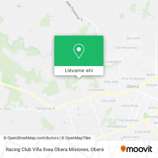 Mapa de Racing Club Villa Svea Obera Misiones