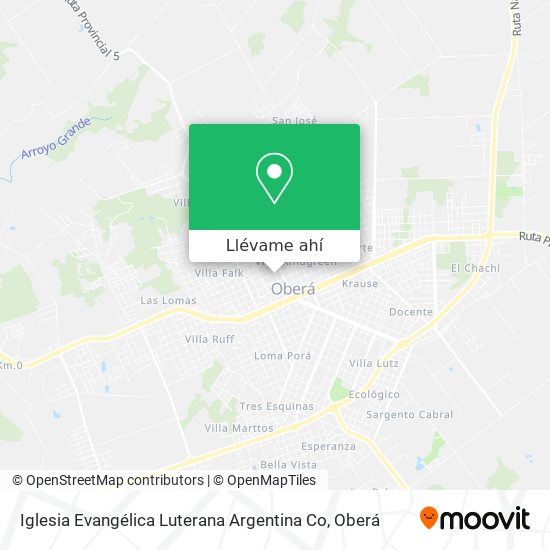 Mapa de Iglesia Evangélica Luterana Argentina Co