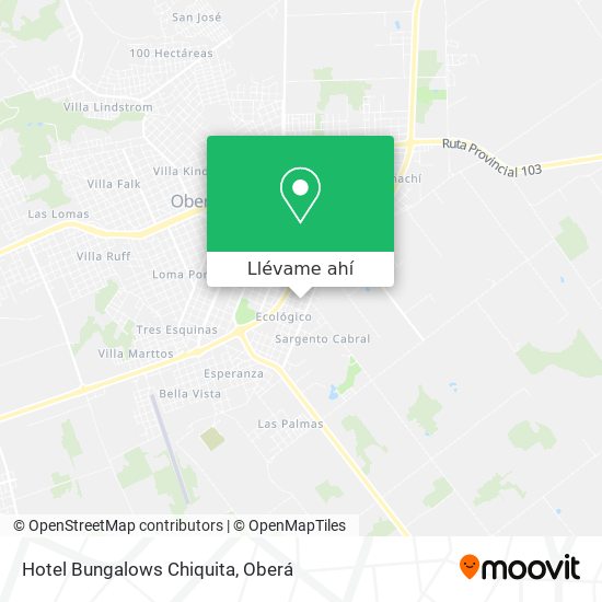 Mapa de Hotel Bungalows Chiquita