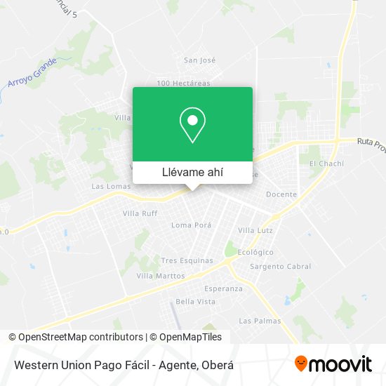 Mapa de Western Union Pago Fácil - Agente