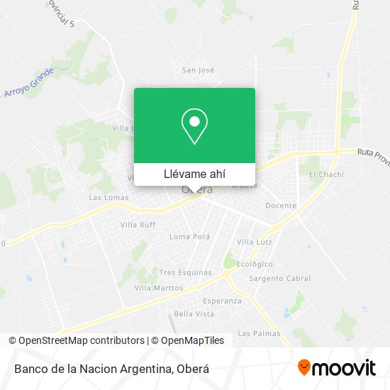 Mapa de Banco de la Nacion Argentina