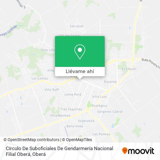 Mapa de Círculo De Suboficiales De Gendarmería Nacional Filial Oberá