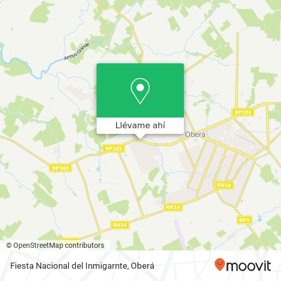 Mapa de Fiesta Nacional del Inmigarnte, Avenida de los Inmigrantes 3360 Oberá