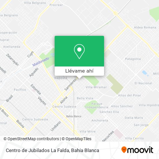 Mapa de Centro de Jubilados La Falda
