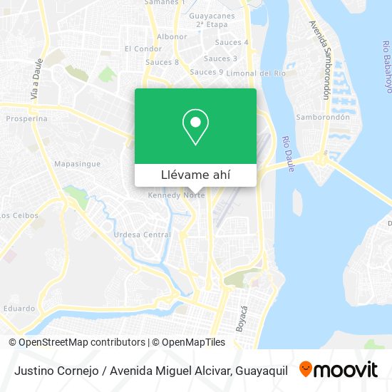 Mapa de Justino Cornejo / Avenida Miguel Alcivar
