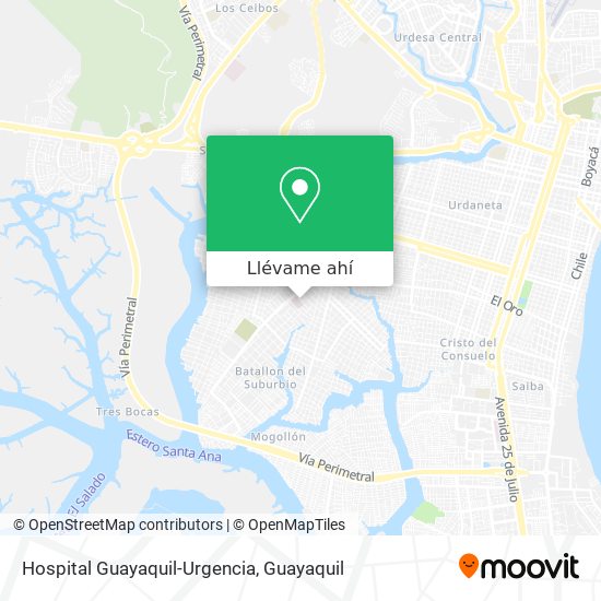 Mapa de Hospital Guayaquil-Urgencia