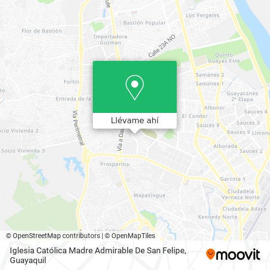 Cómo llegar a Iglesia Católica Madre Admirable De San Felipe en Guayaquil  en Autobús?
