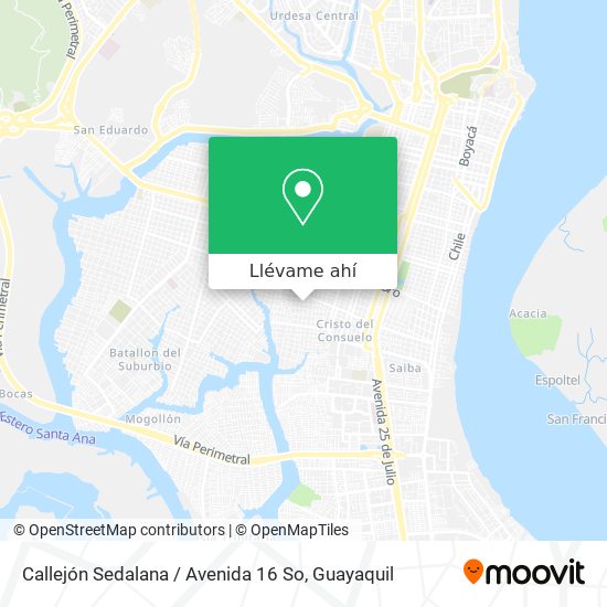 Mapa de Callejón Sedalana / Avenida 16 So