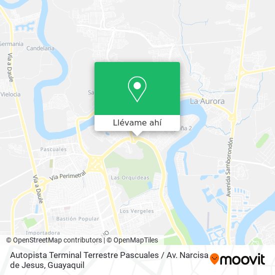 Mapa de Autopista Terminal Terrestre Pascuales / Av. Narcisa de Jesus