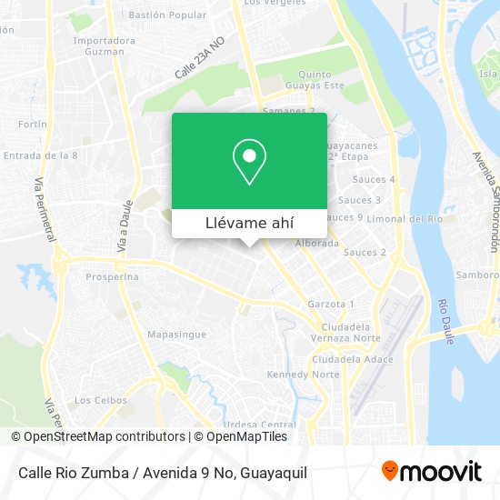 Mapa de Calle Rio Zumba / Avenida 9 No