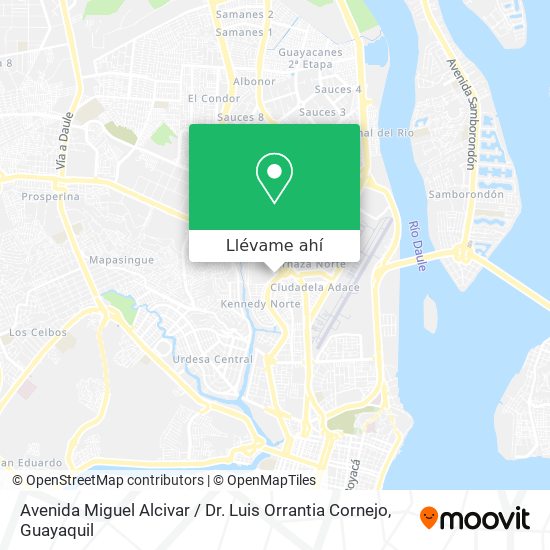 Mapa de Avenida Miguel Alcivar / Dr. Luis Orrantia Cornejo