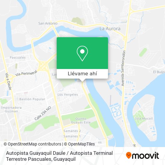 Mapa de Autopista Guayaquil Daule / Autopista Terminal Terrestre Pascuales