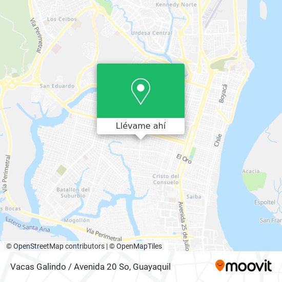 Mapa de Vacas Galindo / Avenida 20 So