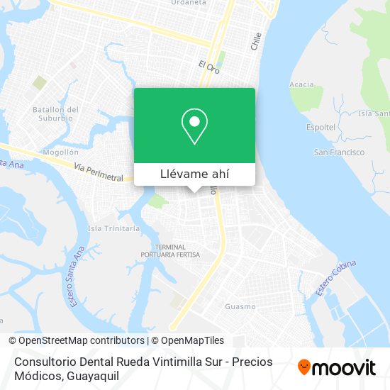 Mapa de Consultorio Dental Rueda Vintimilla Sur - Precios Módicos