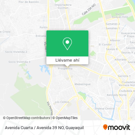 Mapa de Avenida Cuarta / Avenida 39 NO