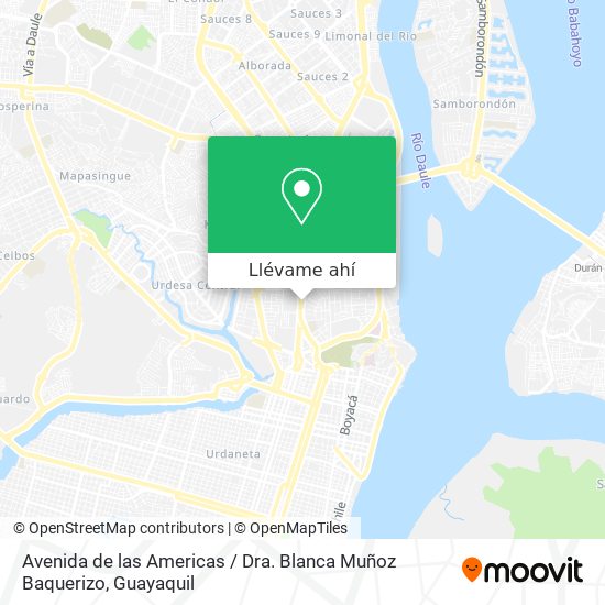 Mapa de Avenida de las Americas / Dra. Blanca Muñoz Baquerizo