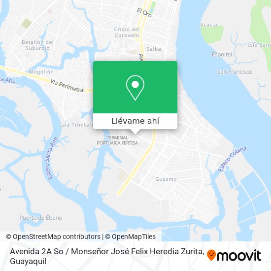 Mapa de Avenida 2A So / Monseñor José Felix Heredia Zurita